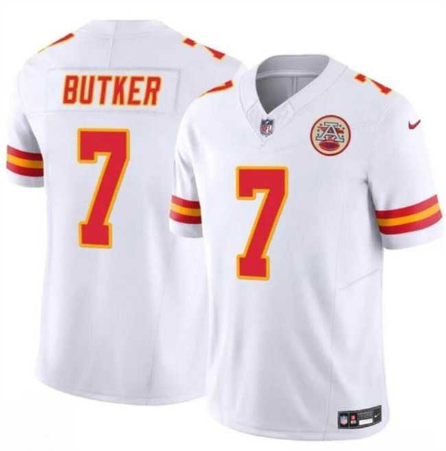 Men & Women & Youth Kansas City Chiefs #7 Harrison Butker White 2024 F.U.S.E Vapor Untouchable Limited Stitched Jersey,We sell and wholesale Men & Women & Youth Kansas City Chiefs #7 Harrison Butker White 2024 F.U.S.E Vapor Untouchable Limited Stitched Jersey on line form chian!